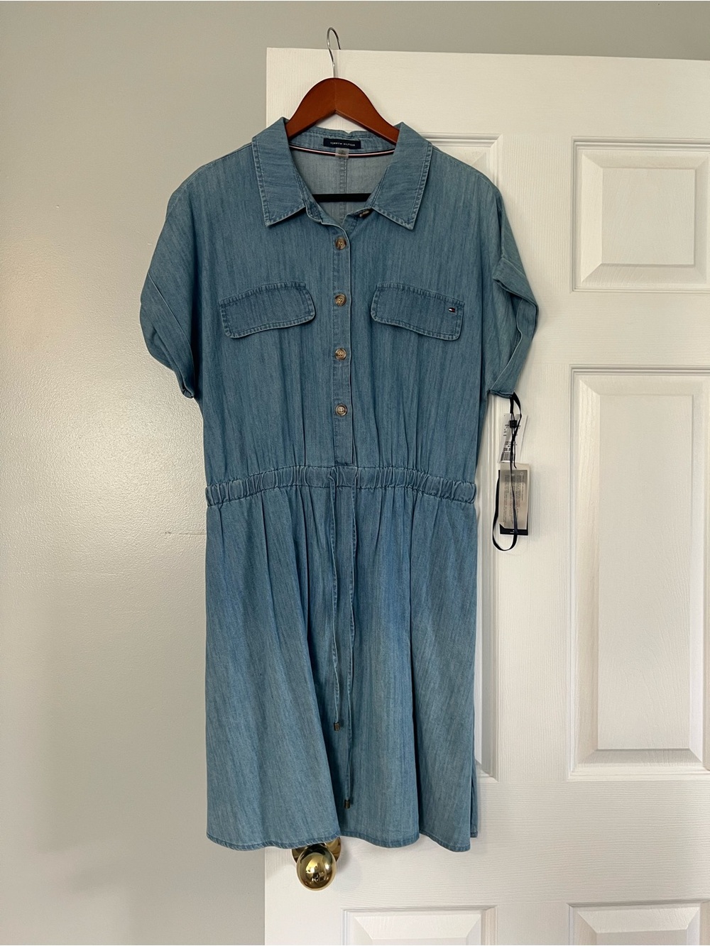 Tommy Hilfiger Light Blue Denim Shirt Midi Dress